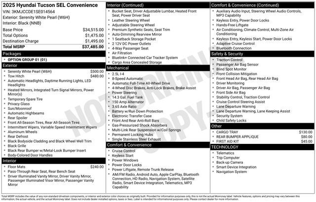 2025 Hyundai TUCSON SEL Convenience