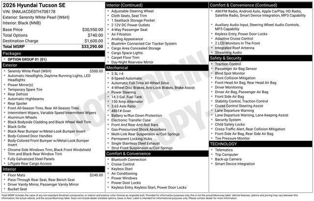 2026 Hyundai TUCSON SE AWD