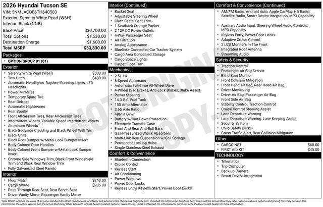 2026 Hyundai TUCSON SE AWD