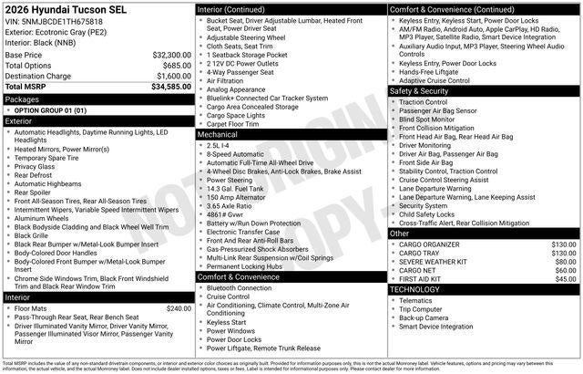 2026 Hyundai TUCSON SEL AWD
