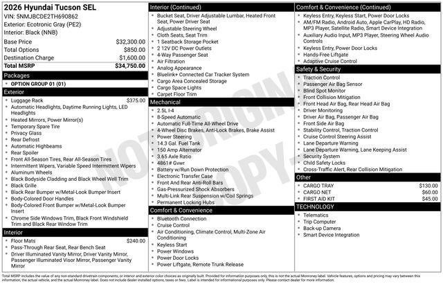 2026 Hyundai TUCSON SEL AWD