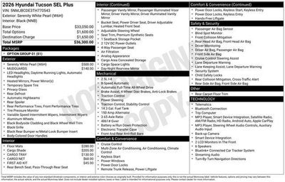 2026 Hyundai TUCSON SEL Plus AWD