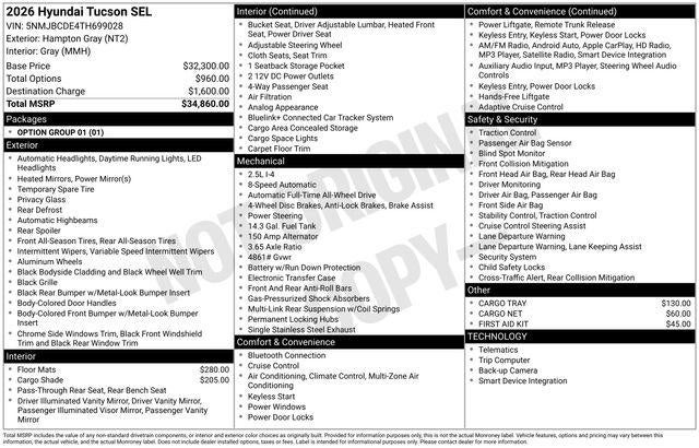 2026 Hyundai TUCSON SEL AWD