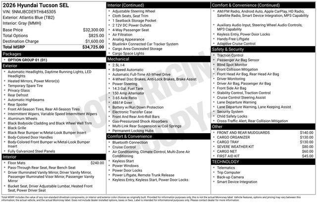 2026 Hyundai TUCSON SEL AWD