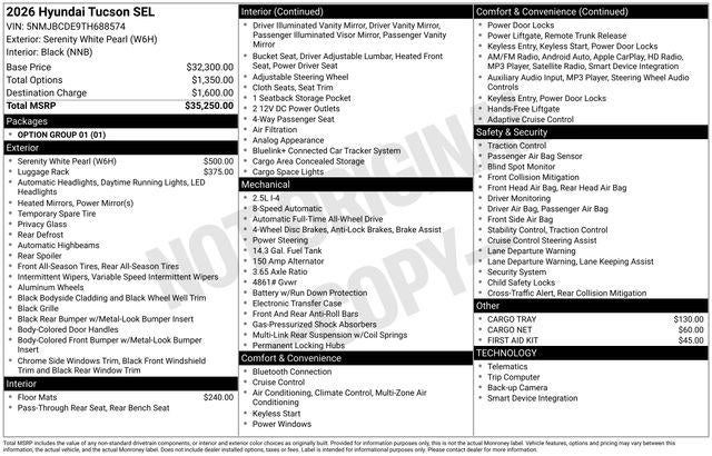 2026 Hyundai TUCSON SEL AWD