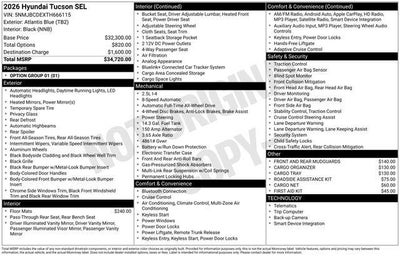 2026 Hyundai TUCSON SEL AWD