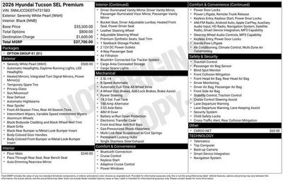 2026 Hyundai TUCSON SEL Premium AWD