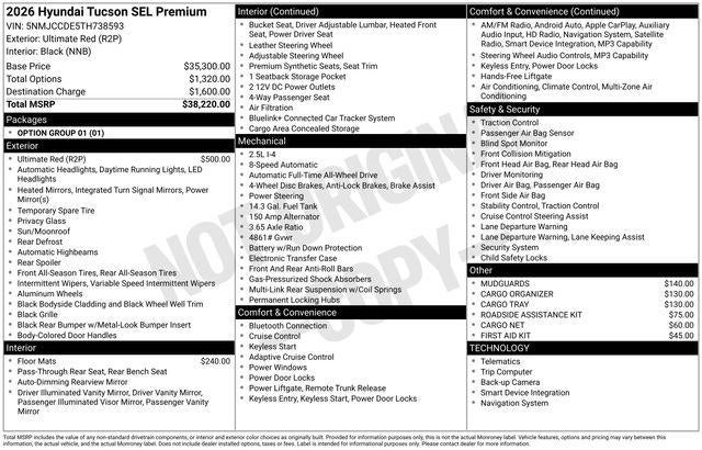 2026 Hyundai TUCSON SEL Premium AWD