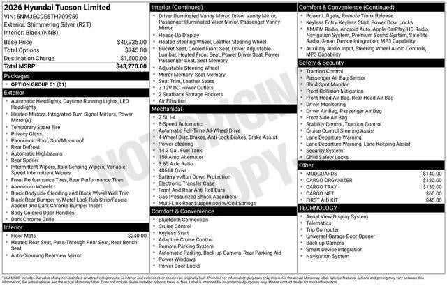 2026 Hyundai TUCSON Limited AWD