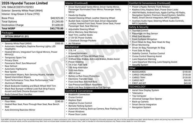 2026 Hyundai TUCSON Limited AWD