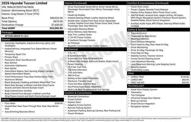 2026 Hyundai TUCSON Limited AWD