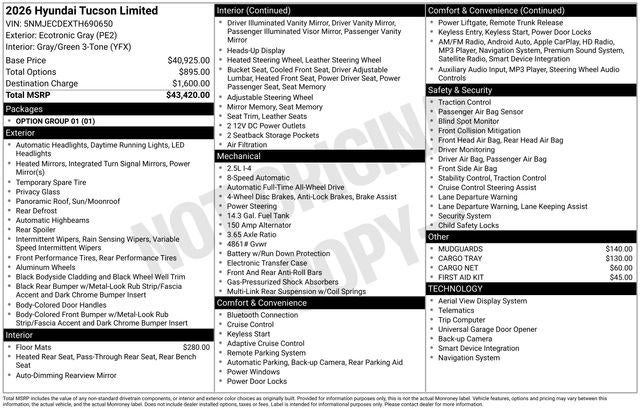 2026 Hyundai TUCSON Limited AWD