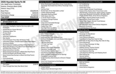 2026 Hyundai SANTA FE SE AWD