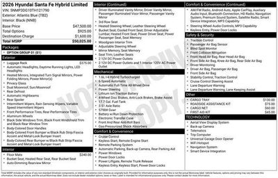 2026 Hyundai SANTA FE HYBRID Limited