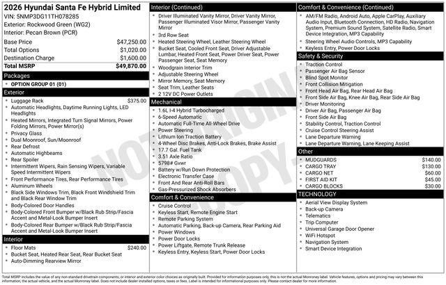 2026 Hyundai SANTA FE HYBRID Limited