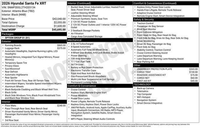 2026 Hyundai SANTA FE XRT AWD