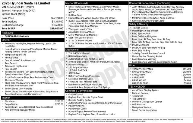 2026 Hyundai SANTA FE Limited AWD