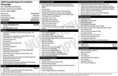 2026 Hyundai SANTA FE Limited AWD