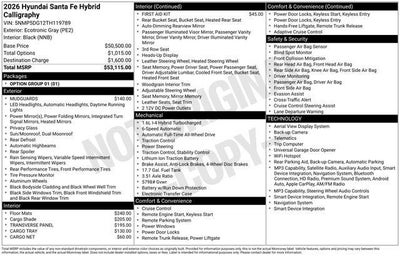 2026 Hyundai SANTA FE HYBRID Calligraphy