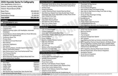 2026 Hyundai SANTA FE Calligraphy AWD