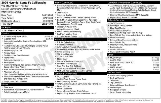 2026 Hyundai SANTA FE Calligraphy AWD