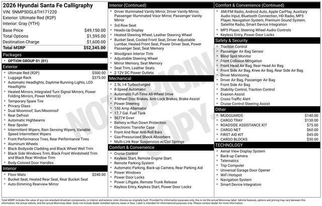 2026 Hyundai SANTA FE Calligraphy AWD