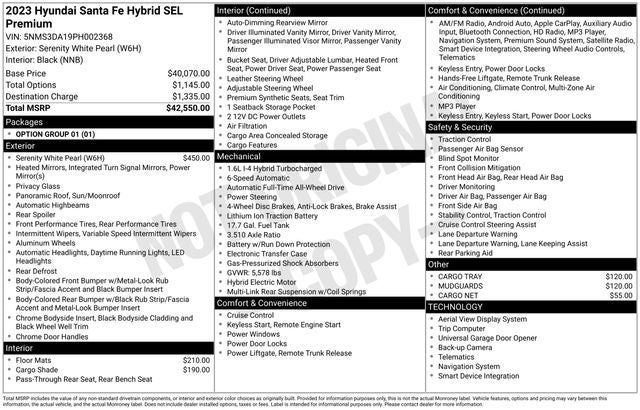 2023 Hyundai SANTA FE HYBRID SEL Premium