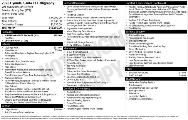 2023 Hyundai SANTA FE Calligraphy