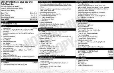2026 Hyundai SANTA CRUZ SEL AWD