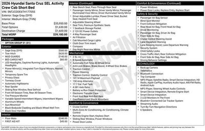 2026 Hyundai SANTA CRUZ SEL Activity AWD