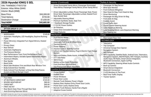 2026 Hyundai IONIQ 5 SEL