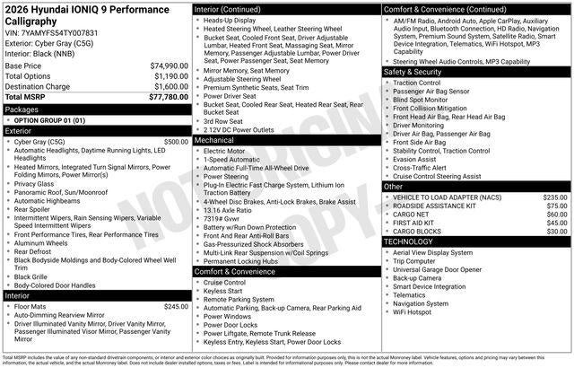 2026 Hyundai IONIQ 9 Performance Calligraphy