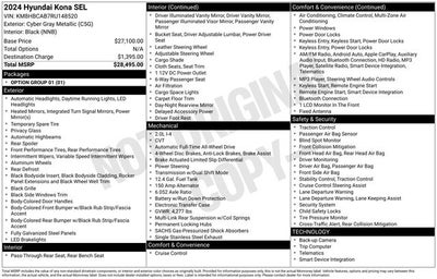 2024 Hyundai KONA SEL