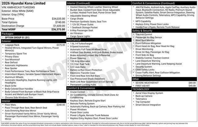 2026 Hyundai KONA Limited AWD