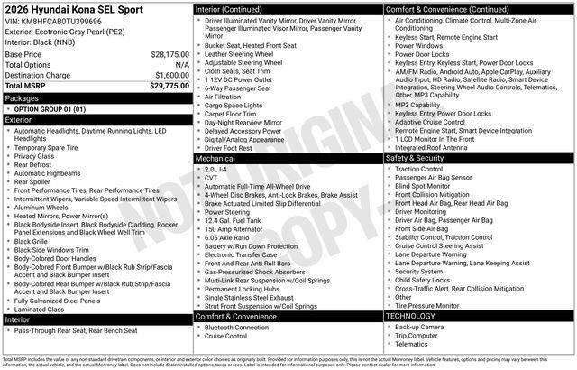 2026 Hyundai KONA SEL Sport AWD