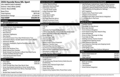 2026 Hyundai KONA SEL Sport AWD