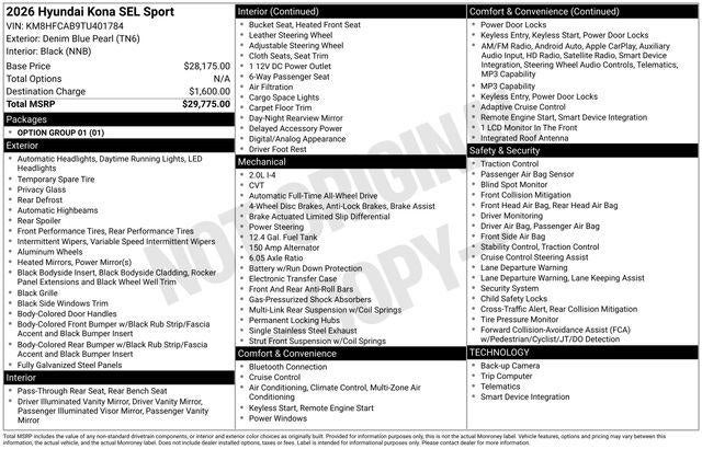 2026 Hyundai KONA SEL Sport AWD