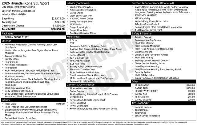 2026 Hyundai KONA SEL Sport AWD