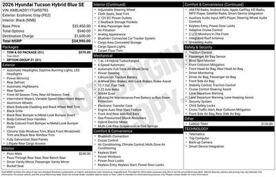 2026 Hyundai TUCSON HYBRID Blue