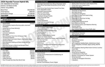 2026 Hyundai TUCSON HYBRID SEL AWD