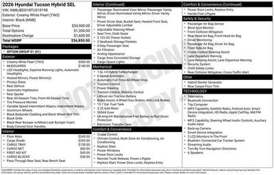 2026 Hyundai TUCSON HYBRID SEL AWD