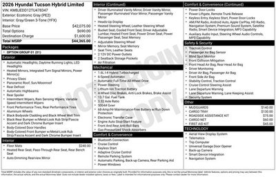 2026 Hyundai TUCSON HYBRID Limited
