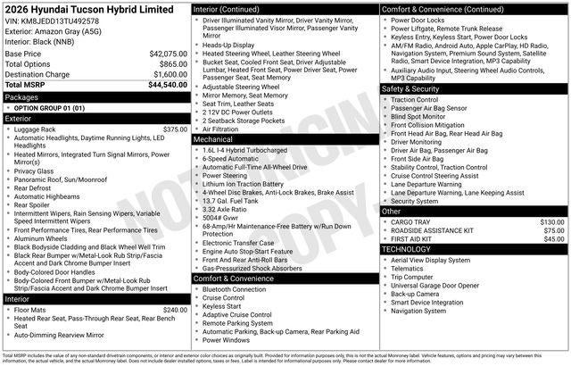 2026 Hyundai TUCSON HYBRID Limited