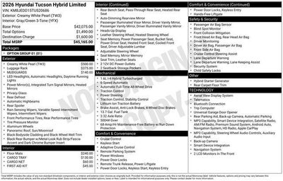 2026 Hyundai TUCSON HYBRID Limited