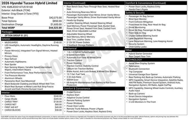 2026 Hyundai TUCSON HYBRID Limited