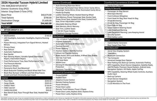 2026 Hyundai TUCSON HYBRID Limited
