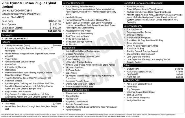 2026 Hyundai TUCSON PLUG-IN HYBRID Limited