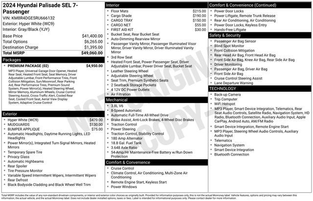 2024 Hyundai PALISADE SEL 7 Passenger