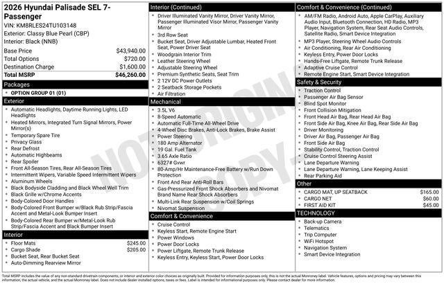 2026 Hyundai PALISADE SEL AWD