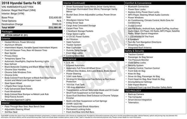 2018 Hyundai SANTA FE SE